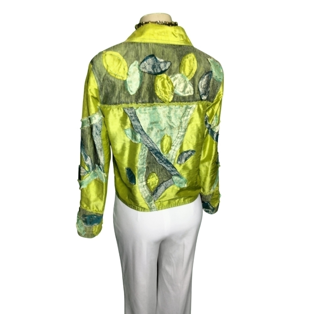 Yak Magick Size Medium Jacket Patchwork 100% Silk… - image 4